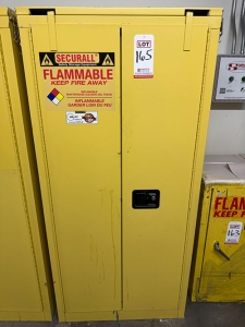 SECURALL FLAMMABLE LIQUID STORAGE CABINET, 120-GAL CAP, MODEL P3120, 31" X 32" X 66" HT-165