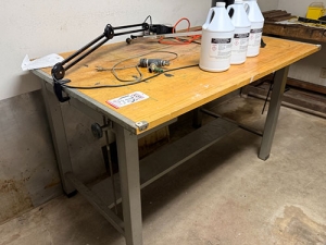 DRAFTING TABLE W/ 5' X 38" X 1" THICK SOLID WOOD TOP, 37" TOP HT-178