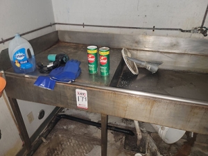 STAINLESS STEEL PREP COUNTER W/ SINK, 8'-6" X 35", 35" COUNTER HT-179