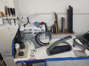 STEEL SHOP CART, 2' X 3', W/ MISC. CONTENTS-187