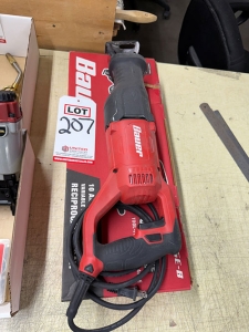 BAUER VARIABLE SPEED RECIPROCATING SAW, MODEL 1975E-B, W/ ORIGINAL CARTON-207