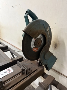 MAKITA 14" ABRASIVE CHOP SAW, MODEL LW1401, W/ 8' MATERIAL SUPPORT TABLE-3