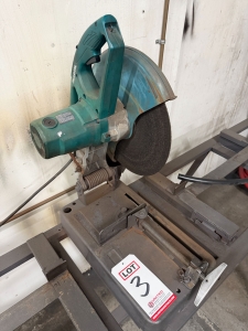MAKITA 14" ABRASIVE CHOP SAW, MODEL LW1401, W/ 8' MATERIAL SUPPORT TABLE-3
