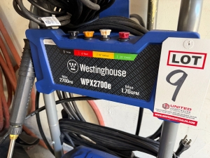 WESTINGHOUSE ELECTRIC PRESSURE WASHER, MODEL WPX2700E, 2700 MAX PSI, 1.76 GPM-9