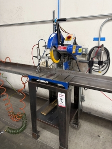 CTD 12" STRAIGHT CUT OFF SAW, MODEL F255R, 3725 RPM, S/N 2174R, W/ (2) PNEUMATIC MATERIAL HOLD DOWNS-10