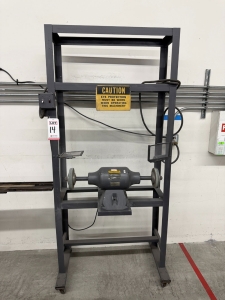 BALDOR 333B INDUSTRIAL BUFFER, 3/4 HP, 3,600 RPM, 115/230V, W/ STEEL STAND ON CASTERS-14