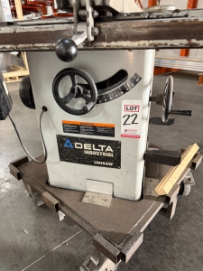 DELTA 10" UNISAW TABLE SAW, ON HEAVY DUTY LOCKING CASTERS-22
