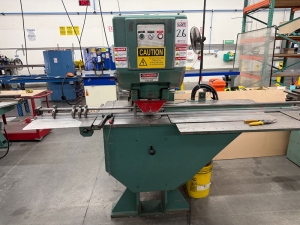 STRIPPIT CUSTOM 18/30 SINGLE-END PUNCH PRESS, MATERIAL GAUGES, FOOT PEDAL, WORK TABLE, S/N 276112175-26