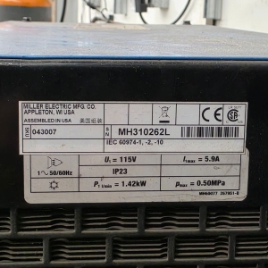 MILLER SYNCROWAVE 350LX WELDING POWER SOURCE, STOCK NO. 907198-03-1, S/N LF294528, W/ COOLMATE 3 CHILLER-37