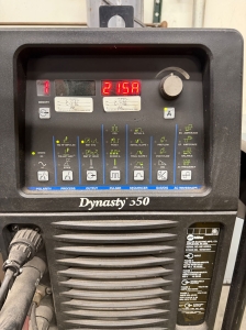 MILLER DYNASTY 350 WELDING POWER SOURCE, STOCK NO. 907204001, S/N ME140064L, W/ COOLMATE 3.5 CHILLER, GAS CYLINDER NOT INCLUDED-39