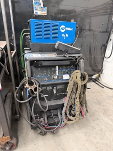 MILLER SYNCROWAVE 350LX WELDING POWER SOURCE, STOCK NO. 907198-03-1, S/N LG190069L, W/ MILLER COOLMATE 3 CHILLER, FOOT CONTROL-40