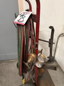 LOT - OXY ACETYLENE WELDING CART W/ HOSE AND REGULATORS, (TORCH & TANKS NOT INCLUDED)-46D