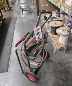 LOT - ANTHONY 85-10 OXY ACETYLENE TORCH CART W/ TORCH, HOSE AND REGULATORS, (TANKS ARE NOT INCLUDED)-46E