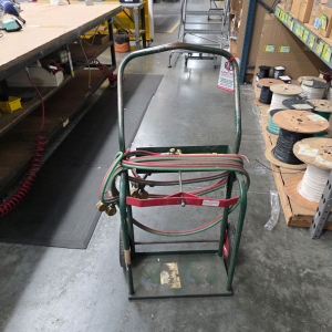 LOT - ANTHONY 85-10 OXY ACETYLENE TORCH CART W/ TORCH, HOSE AND REGULATORS, (TANKS ARE NOT INCLUDED)-46E
