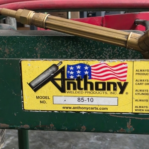 LOT - ANTHONY 85-10 OXY ACETYLENE TORCH CART W/ TORCH, HOSE AND REGULATORS, (TANKS ARE NOT INCLUDED)-46E