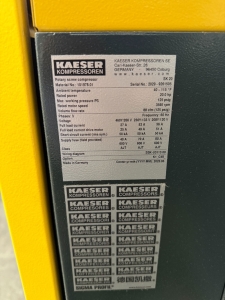 2023 KAESER SK 20 AIR COMPRESSOR, ROTARY SCREW TYPE, 20 HP, SIGMA CONTROL 2 DIGITAL CONTROLLER, ENCLOSED CABINET, S/N 2029-9261505-48