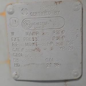 2007 AIR RECEIVING TANK, 240-GALLON CAPACITY-52