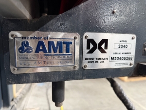 OMAX-2022 OMAX MAXIEM M2040 ABRASIVE WATERJET CUTTING SYSTEM, 3-AXIS CUTTING HEAD, TABLE SIZE: 13' 4" X 7'0" XY,  CUTTING TRAVEL: 13' 4" X 6' 8", Z-AXIS TRAVEL: 12", MAXJET 5I NOZZLE, 600 LB. ABRASIVE HOPPER, PULL-TO-OPEN VALVE SINGLE NOZZLE, WATER FILTER, CUTTING TABLE, S/N M20405268-57