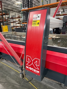 OMAX-2022 OMAX MAXIEM M2040 ABRASIVE WATERJET CUTTING SYSTEM, 3-AXIS CUTTING HEAD, TABLE SIZE: 13' 4" X 7'0" XY,  CUTTING TRAVEL: 13' 4" X 6' 8", Z-AXIS TRAVEL: 12", MAXJET 5I NOZZLE, 600 LB. ABRASIVE HOPPER, PULL-TO-OPEN VALVE SINGLE NOZZLE, WATER FILTER, CUTTING TABLE, S/N M20405268-57