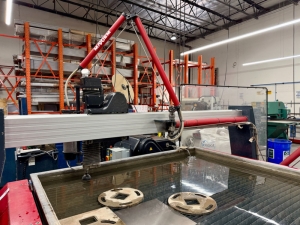 OMAX-2022 OMAX MAXIEM M2040 ABRASIVE WATERJET CUTTING SYSTEM, 3-AXIS CUTTING HEAD, TABLE SIZE: 13' 4" X 7'0" XY,  CUTTING TRAVEL: 13' 4" X 6' 8", Z-AXIS TRAVEL: 12", MAXJET 5I NOZZLE, 600 LB. ABRASIVE HOPPER, PULL-TO-OPEN VALVE SINGLE NOZZLE, WATER FILTER, CUTTING TABLE, S/N M20405268-57