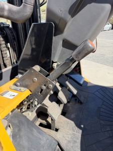 2023 CATERPILLAR LPG FORKLIFT, MODEL GC40K, 8,000 LB CAPACITY, 3-STAGE MAST, SIDE SHIFT, 8' FORKS, SOLID CUSHION TIRES, LOAD LIGHTS, REARVIEW MIRRORS, CLEARCAP RAINCAP, APPROX. 498 HOURS, S/N AT87B11599-63
