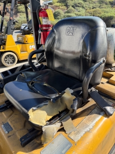 2004 CATERPILLAR LPG FORKLIFT, MODEL GC30K, 6,000 LB CAPACITY, 4-STAGE MAST, SIDE SHIFT, 5' FORKS, SOLID CUSHION TIRES, LOAD LIGHTS, REARVIEW MIRRORS, REAR SAFETY BEACON, CLEARCAP RAINCAP, APPROX. 8,077 HOURS, S/N AT83E00502, (DELAYED PICKUP UNTIL TUESDAY, AUGUST 18)-64