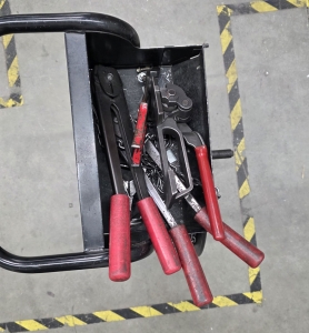 LOT - BANDING CART W/ 5/8" STEEL BANDING, W/ TOOLS-76