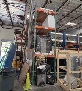 LOT - (1) SECTION OF PALLET RACKING, 4' BEAMS, 5' X 16' UPRIGHTS, PLYWOOD DECKING, CONTENTS NOT INCLUDED-133