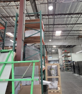 LOT - (1) SECTION OF PALLET RACKING, 4' BEAMS, 5' X 16' UPRIGHTS, PLYWOOD DECKING, CONTENTS NOT INCLUDED-133