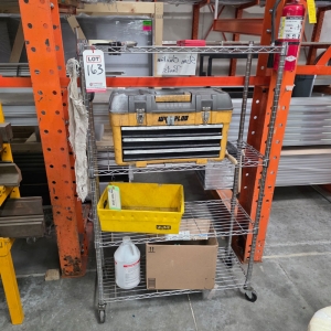 WIRE CART, 3' X 14" X 57" HT, CONTENTS NOT INCLUDED-163