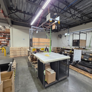 STEEL TABLE W/ 13'-8" X 24" X 26" TOP HT, CONTENTS NOT INCLUDED-195