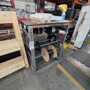 WIRE SPOOL SHELF UNIT, 3' X 2' X 51" HT, CONTENTS NOT INCLUDED-206