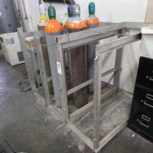 ALUMINUM CYLINDER RACK, 5'-6" X 49" X 49" HT, CONTENTS NOT INCLUDED-214