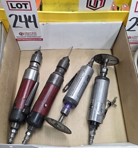 LOT - (2) INGERSOLL RAND AIR DRILL/DRIVERS AND (2) 1/4" DIE GRINDERS-244