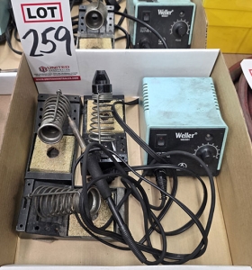 LOT - WELLER WES51 SOLDER STATION AND (3) SOLDER GUN STANDS-259