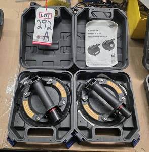 LOT - (2) QEP 8" SUCTION CUPS, HOLDS UP TO 242 LBS, W/ CASES-292A