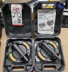 LOT - (2) QEP 8" SUCTION CUPS, HOLDS UP TO 242 LBS, W/ CASES-292B