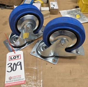 LOT - (2) BLICKLE 160 X 50 HEAVY DUTY BALL BEARING CASTERS, 6" WHEELS-309