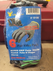 LOT - (14) PACKS OF WORK GLOVES, MOSTLY SIZE MEDIUM, (6) PAIR PER PACK-424
