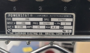 POWERSTAT VARIABLE AUTOTRANSFORMER, TYPE 246-437