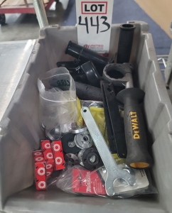 LOT - GRINDER AND DRILL PARTS AND WRENCHES-443