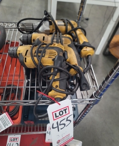 LOT - (3) DEWALT DRILLS-455
