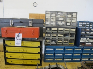 LOT ASSORTED SMALL CABINETS W/ CONTENTS (G-49) LOADING & HANDLING FEE $5-