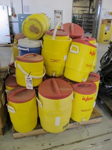 LOT ASSORTED WATER COOLERS (G-49) LOADING & HANDLING FEE $15-