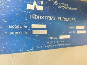 RECCO INDUSTRIES INDUSTRIAL FURNACE, MODEL C-2121-35