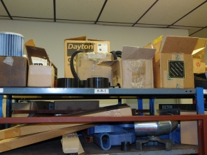 DOUBLE-SIDED ISLAND AREA: 5'X16'X8'! HIGHLIGHTS: GREEN OKUMA PARTS CABINET ENDCAP! (2) 7'X2'X8' SHELF UNITS FULL OF ASSORTED PARTS & PIECES: VARIOUS DIAMETERS OF SOFT COPPER PIPE ROLLS, BIG MACHINE DRIVE SCREWS, WELDING REGULATORS, 6 LISTA CABINETS, 28"X28"X60" & 2 STANLEY VIDMAR 30"X28"X66"CABINETS FULL OF ALL TYPES/SIZES OF BEARINGS, BAND HEATERS, VARIOUS SIZES OF LINK BELT CHAIN LENGTHS, SCHRADER BELLOWS PARTS, ELECTRONIC PARTS, CIRCUIT BOARDS, SELF FEED PARTS/TOOLS, RUBBER DRIVE BELTS, HOLE SAVERS,MOKON PARTS, SANDBLAST PARTS, LATHE PARTS, AIR LINE REGULATORS/LUBRICATORS, LIGHT BULBS, WELDING ACCESSORIES, ETC. - TOO MUCH TO LIST - COME SEE IT ALL, OR VIEW PHOTOS!-351