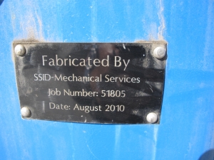 2010 SSID MECHANICAL SERVICES JOB #51805 UPENDER, 12' IN LENGTH, 6' WIDE, 3' DEEP, FRAME: 9'-6"X16'-6", CONSTRUCTION, 10"X10" TUBE SUPPORTS, 8"X8" STAND SUPPORTS W/ 5 HP HYDRAULIC POWER SUPPLY, 44,000 LB CAP (G-49) LOADING & HANDLING FEE $750-