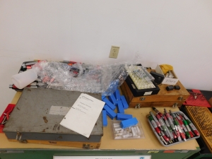 STANLEY VIDMAR 7 DRAWER TOOL/PARTS CABINET,45"X28"X42", W/CONTENTS OF PIN & PLUG GAGE SETS, & MISC. INSPECTION ITEMS-381