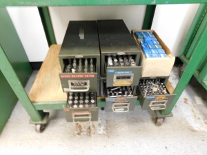 ROLLING CART W/MICROFLAT 36"X24"X5-1/4" GRANITE SURFACE PLATE, PLUS ANGLE BLOCK, & PIN & PLUG GAGE SETS-382