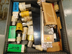 STANLEY VIDMAR 9 DRAWER TOOL/PARTS CABINET, 30"X28"X59", W/CONTENTS TO INCLUDE: 5C COLLETS, SHIM STOCK, & MISC. ITEMS-405
